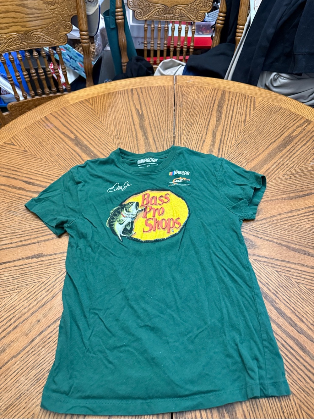 Nascar  Green Graphic Tee with Bass Pro Shops Logo